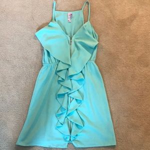 Aqua blue spaghetti strap dress